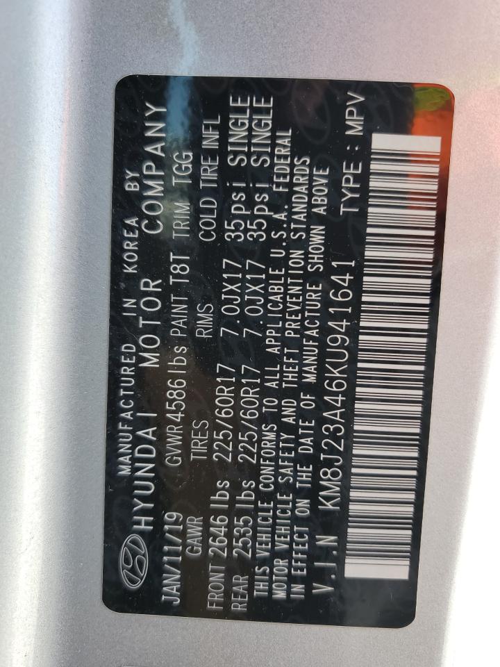 HYUNDAI TUCSON 2019 VIN KM8J23A46KU941641 photo 13