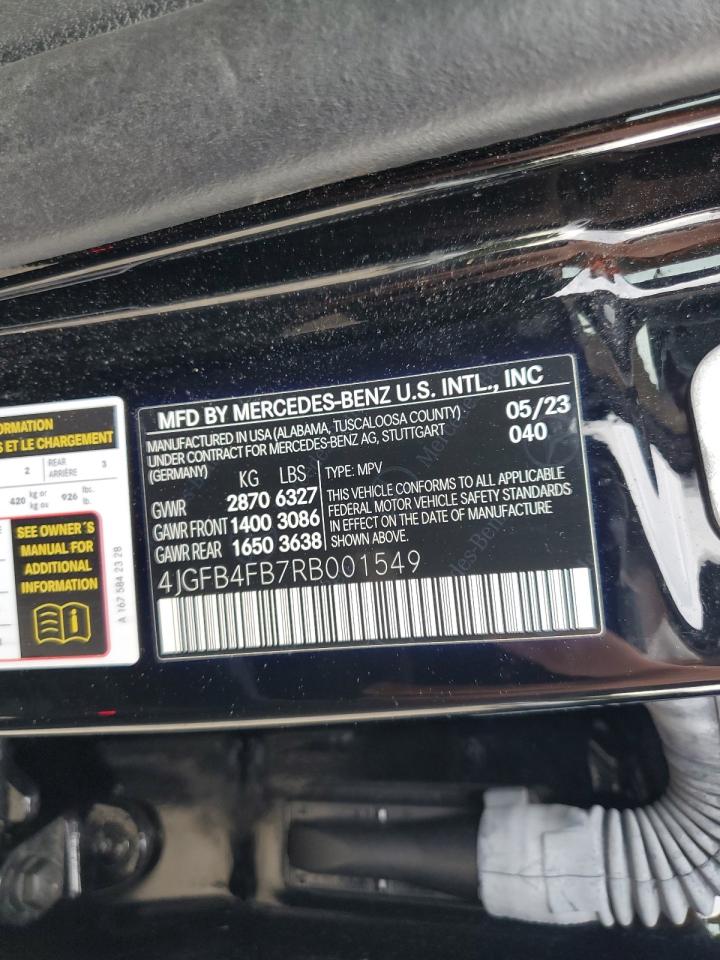 2024 Mercedes-Benz Gle 350 4Matic VIN: 4JGFB4FB7RB001549 Lot: 60685795