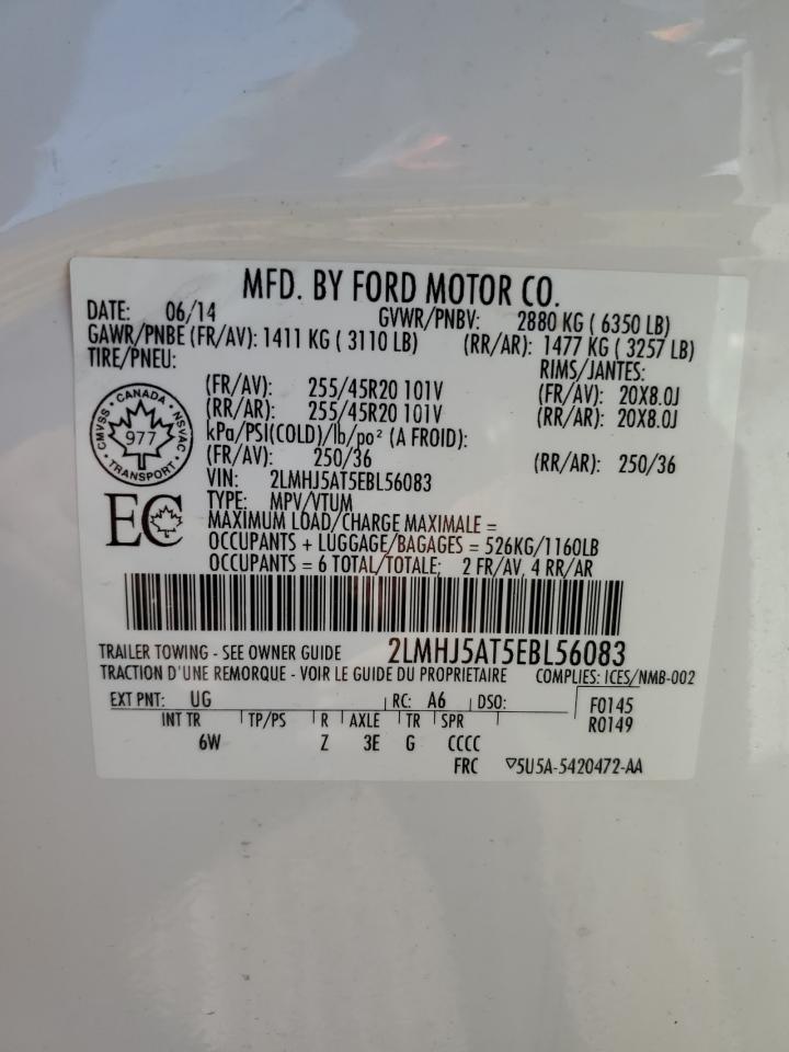2014 Lincoln Mkt VIN: 2LMHJ5AT5EBL56083 Lot: 63087065