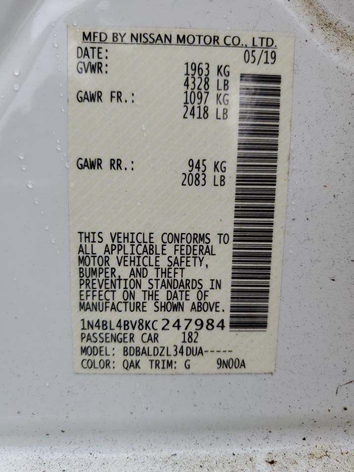 1N4BL4BV8KC247984 NISSAN ALTIMA 2019