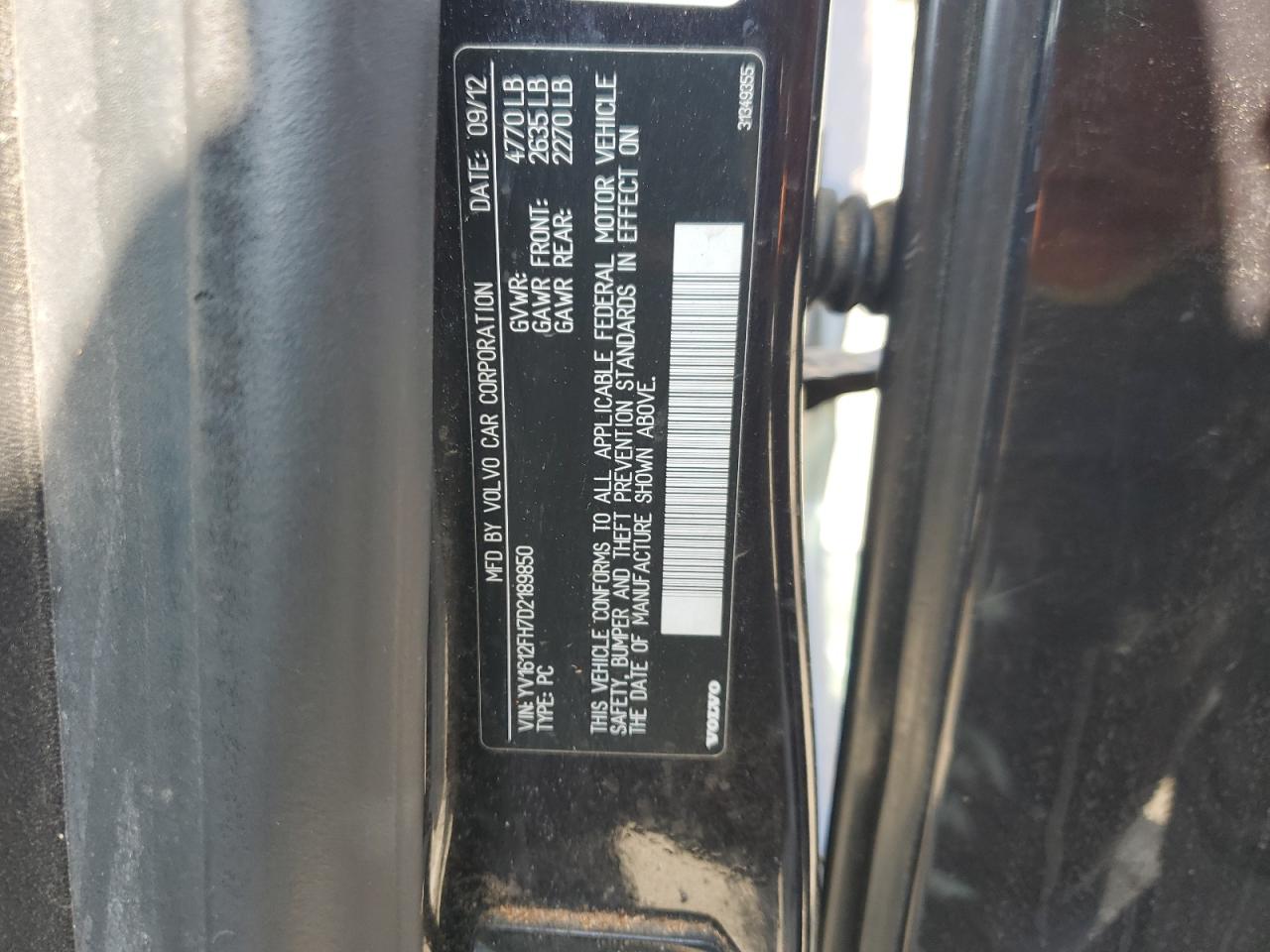 2013 Volvo S60 T5 VIN: YV1612FH7D2189850 Lot: 60133215