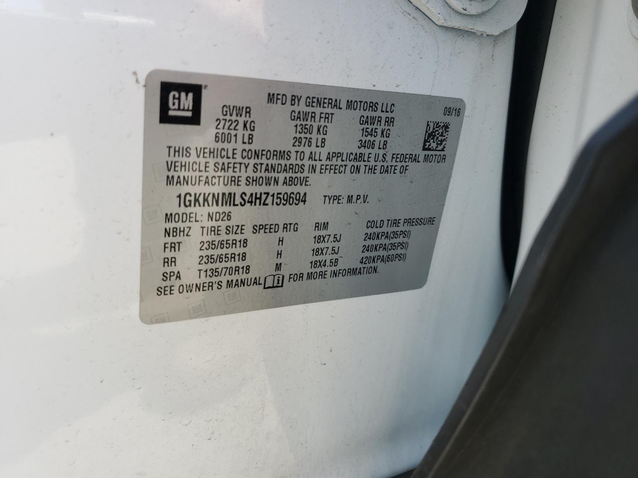 2017 GMC Acadia Slt-1 VIN: 1GKKNMLS4HZ159694 Lot: 61877925