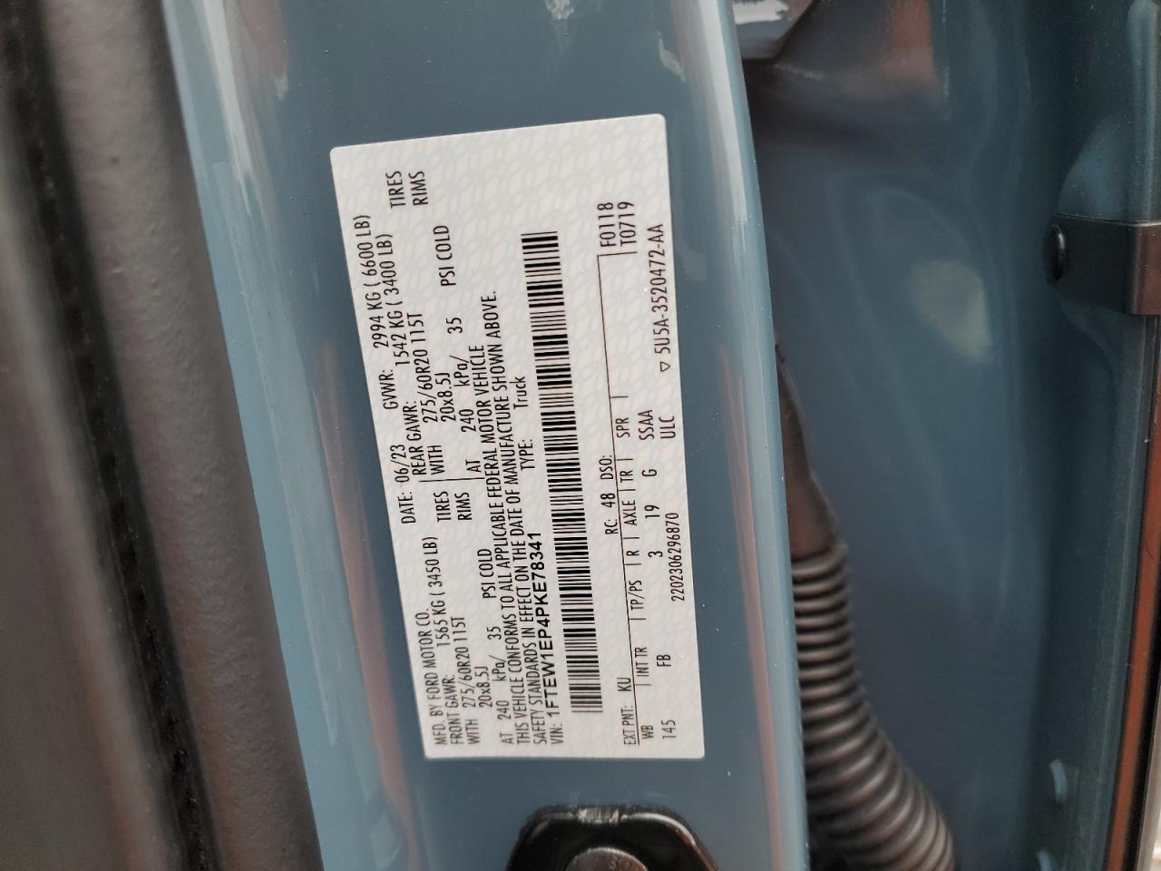 1FTEW1EP4PKE78341 FORD F-150 2023