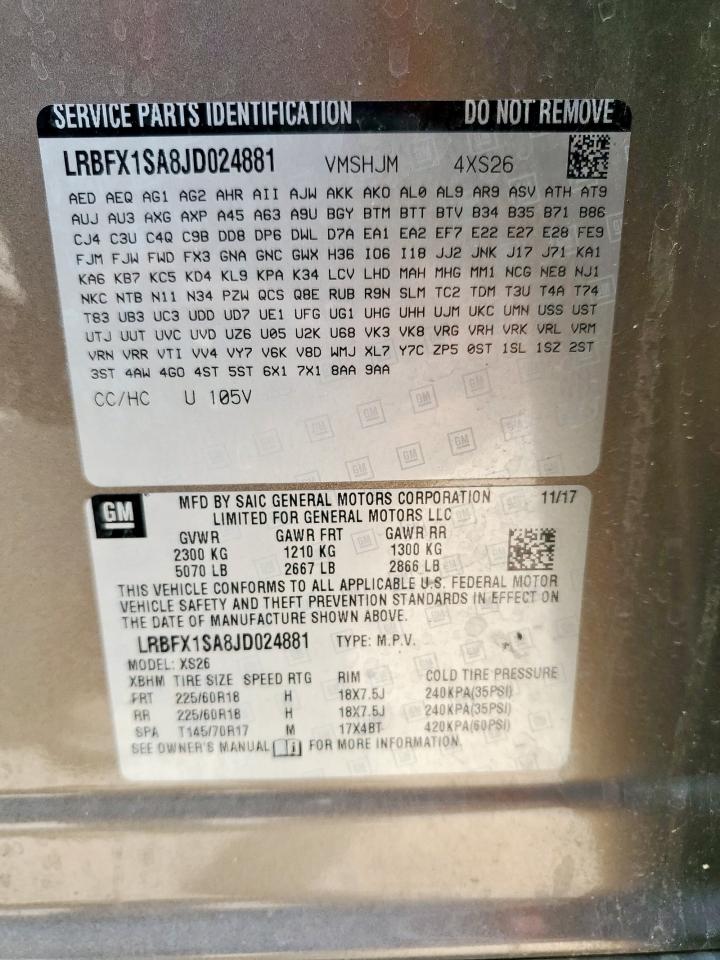 2018 Buick Envision Essence VIN: LRBFX1SA8JD024881 Lot: 62026555