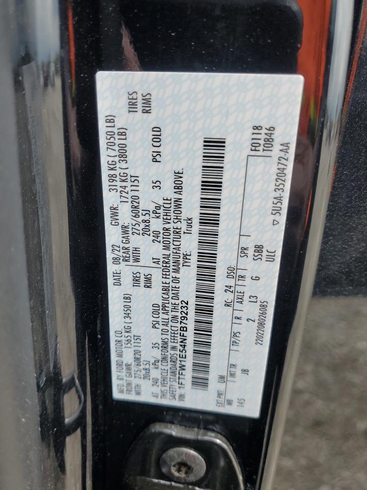 1FTFW1E54NFB79232 FORD F-150 2022