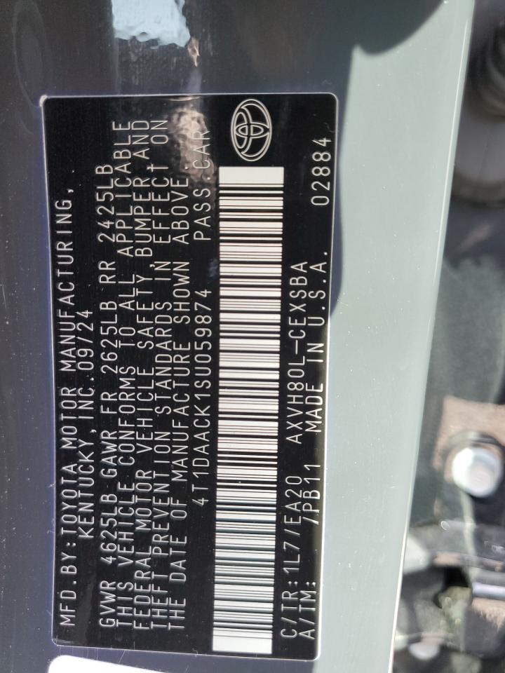 TOYOTA CAMRY 2025 VIN 4T1DAACK1SU059874 фото 12
