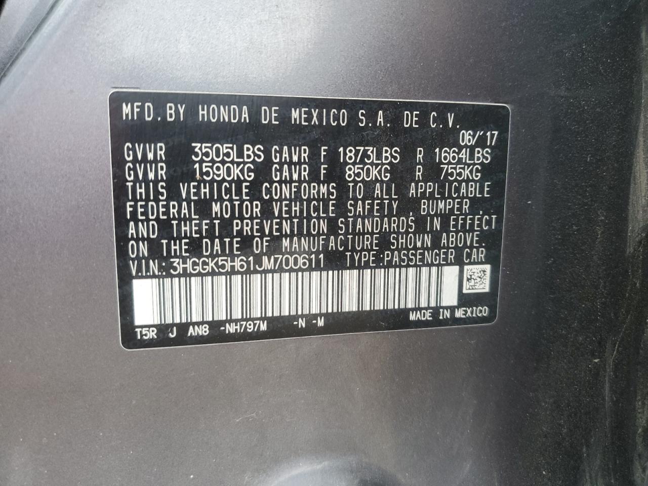2018 Honda Fit Sport VIN: 3HGGK5H61JM700611 Lot: 62921395