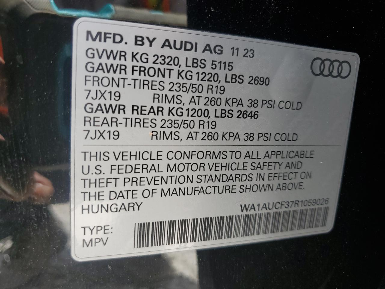2024 Audi Q3 Premium 40 VIN: WA1AUCF37R1059026 Lot: 62069475