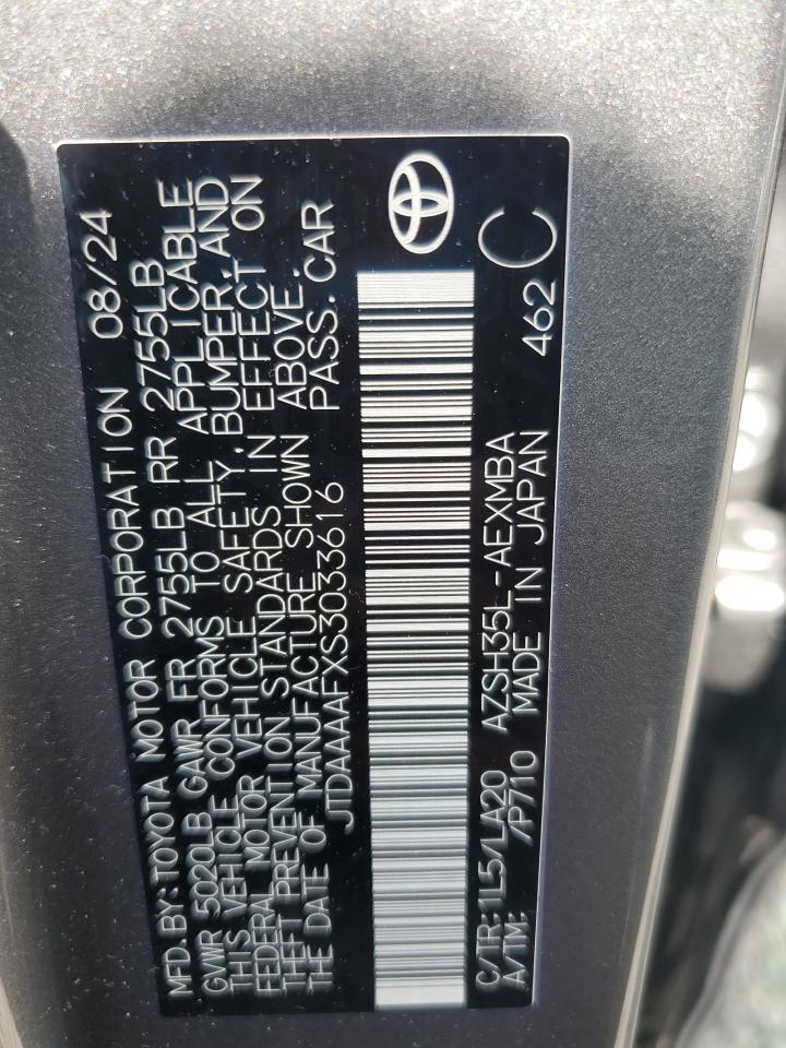 TOYOTA CROWN XLE 2025 VIN JTDAAAAFXS3033616 zdjęcie 12