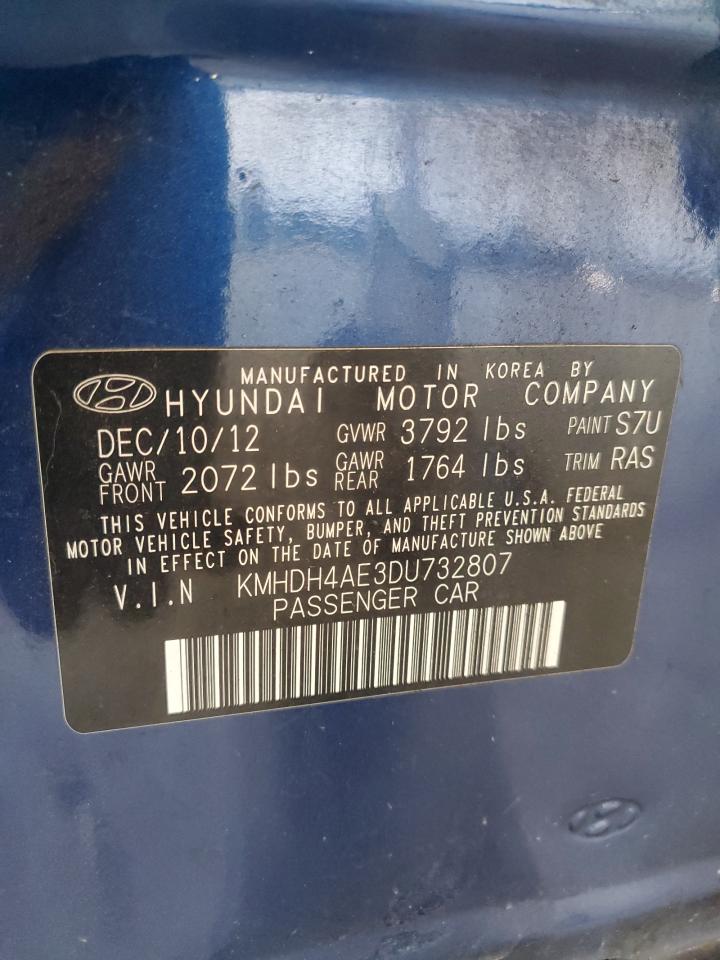 2013 Hyundai Elantra Gls VIN: KMHDH4AE3DU732807 Lot: 61097325