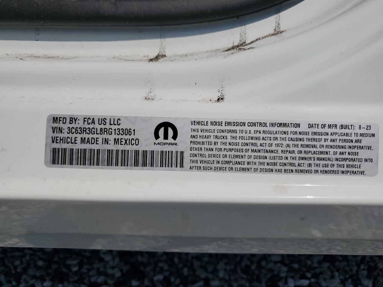 2024 Ram 3500 Tradesman VIN: 3C63R3GL8RG133061 Lot: 61201405