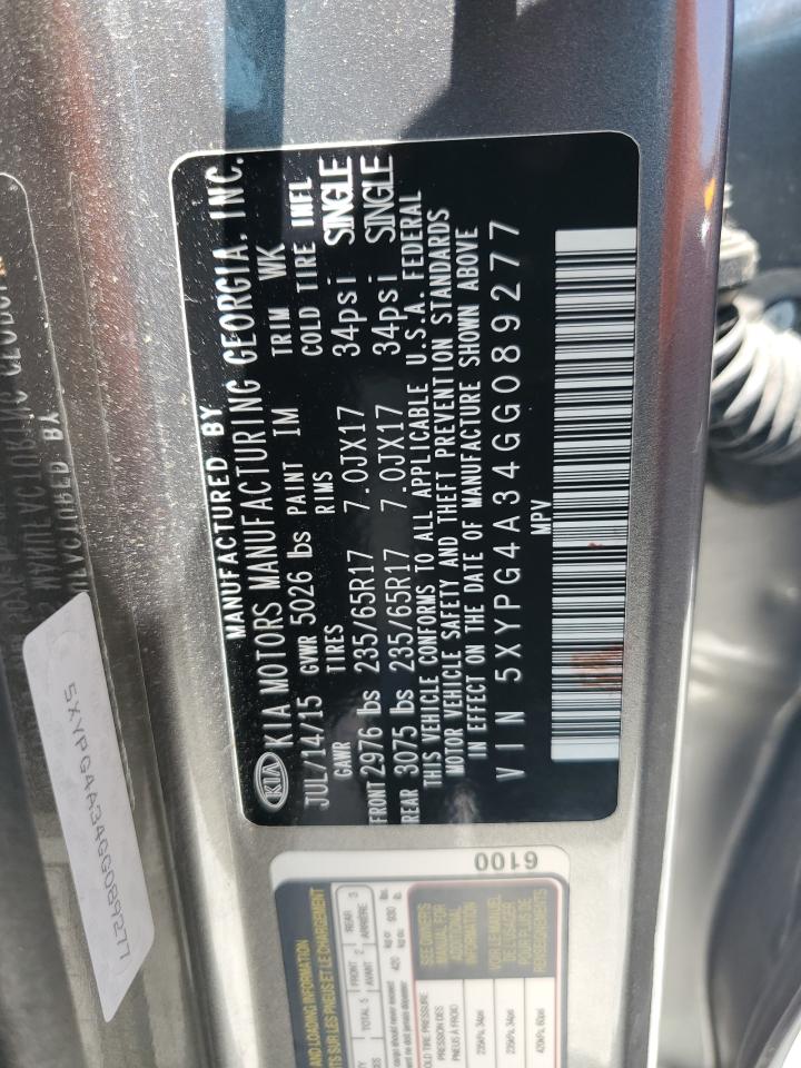 KIA SORENTO 2016 VIN 5XYPG4A34GG089277 photo 13