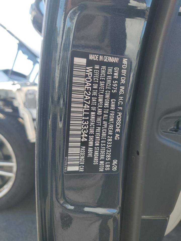 2020 Porsche Panamera 4 E-Hybrid VIN: WP0AE2A74LL133344 Lot: 62870925
