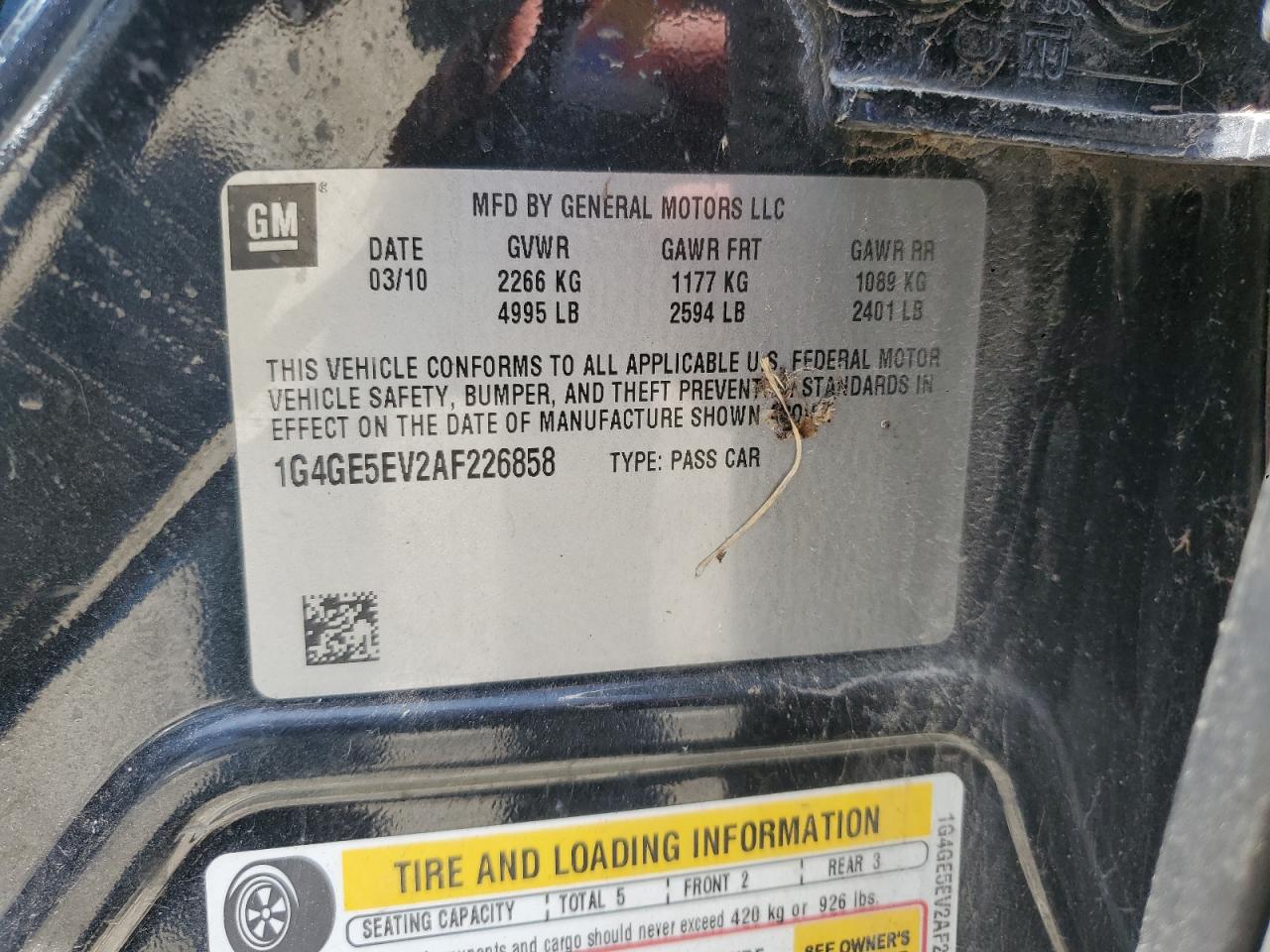 2010 Buick Lacrosse Cxs VIN: 1G4GE5EV2AF226858 Lot: 61678265