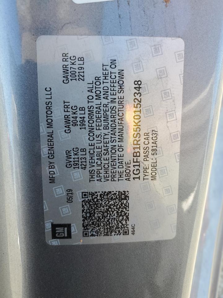 1G1FB1RS5K0152348 CHEVROLET CAMARO 2019