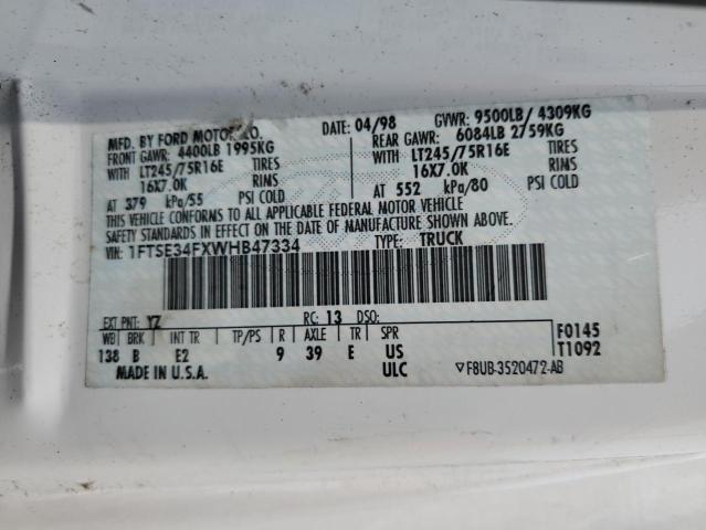 1998 FORD ECONOLINE E350 VAN  