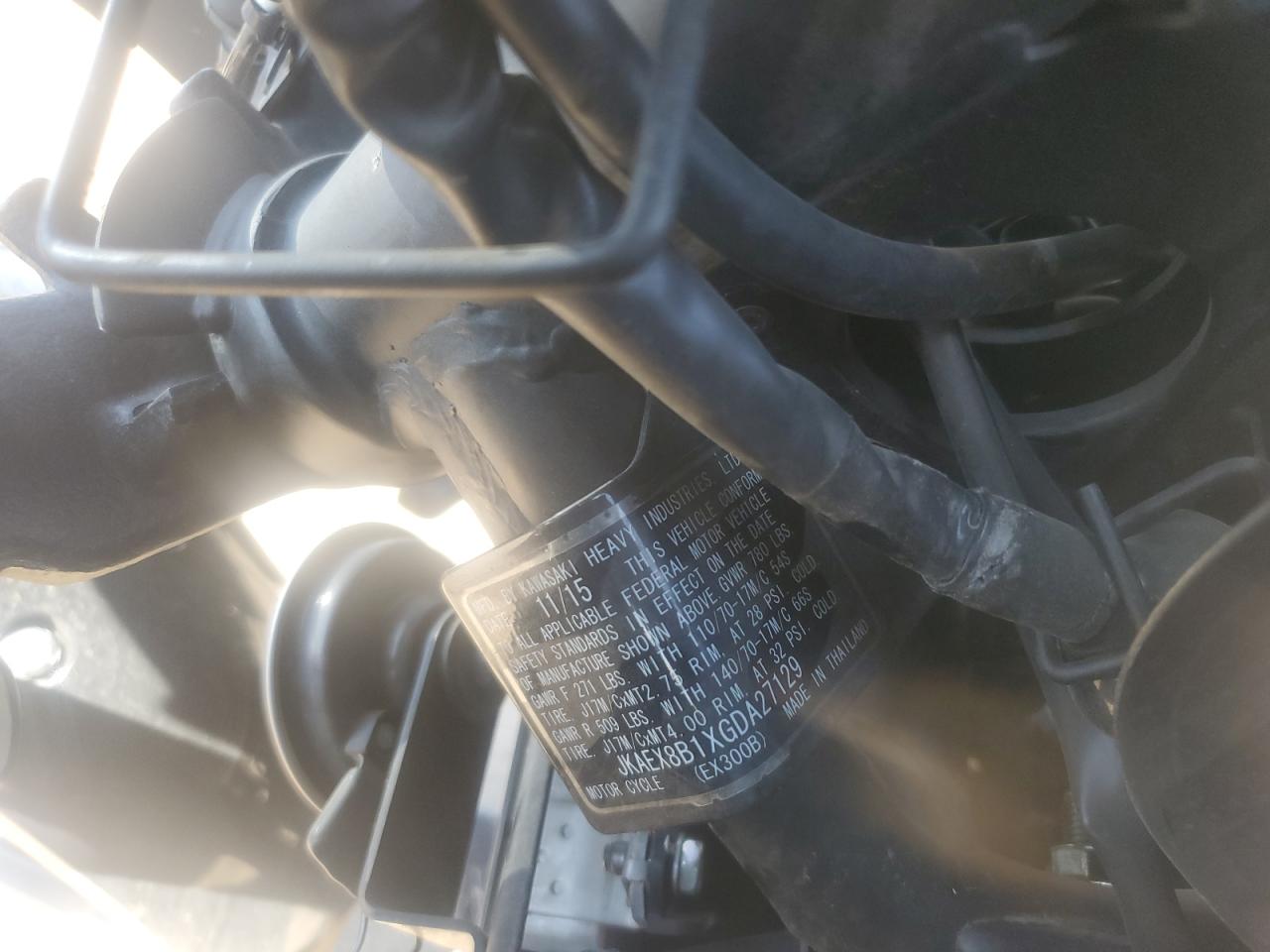 KAWASAKI EX300 B 2016 VIN JKAEX8B1XGDA27129 фото 9