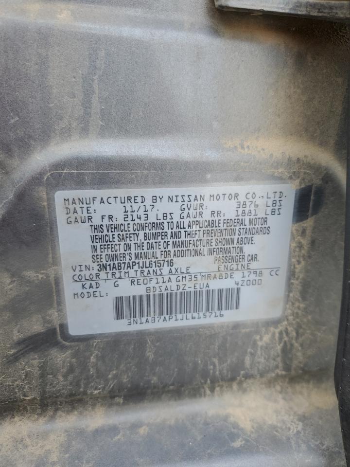 2018 Nissan Sentra S VIN: 3N1AB7AP1JL61571B Lot: 60922205