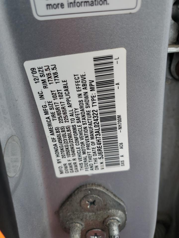 2010 Honda Cr-V Exl VIN: 5J6RE4H73AL024322 Lot: 62398305