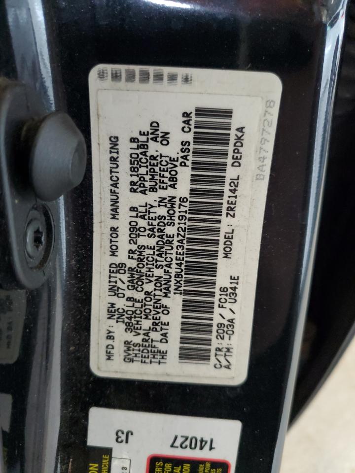 2010 Toyota Corolla Base VIN: 1NXBU4EE3AZ219176 Lot: 63044295