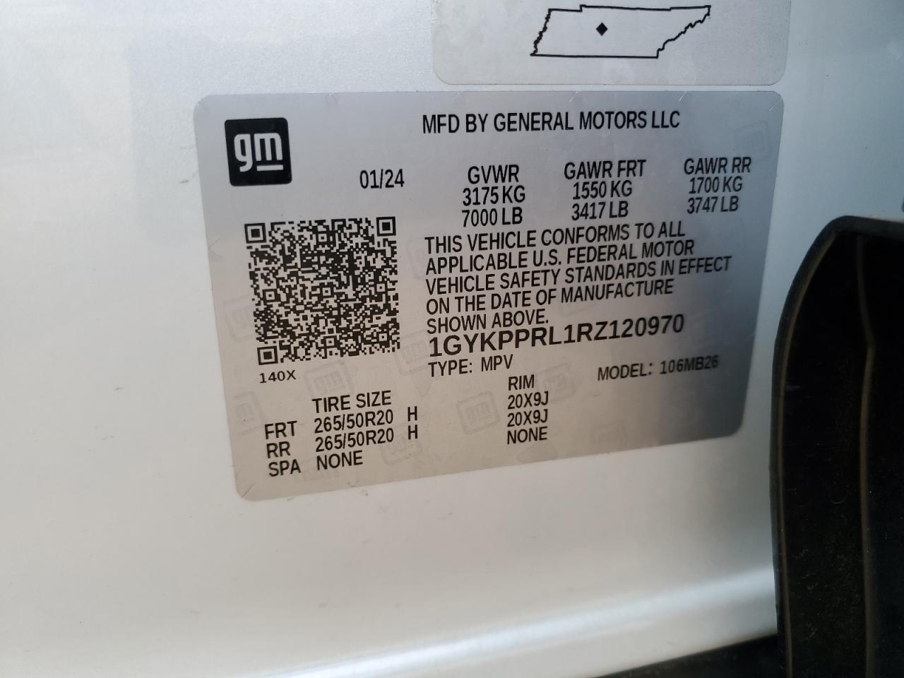 2024 Cadillac Lyriq Luxury VIN: 1GYKPPRL1RZ120970 Lot: 60779305