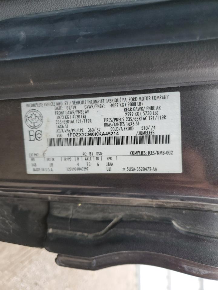 2019 Ford Transit T-350 VIN: 1FDZX2CM0KKA45214 Lot: 60060015