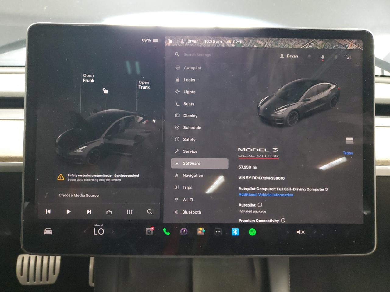 5yj3e1ec2nf259010 5YJ3E1EC2NF259010 2022 Tesla Model 3