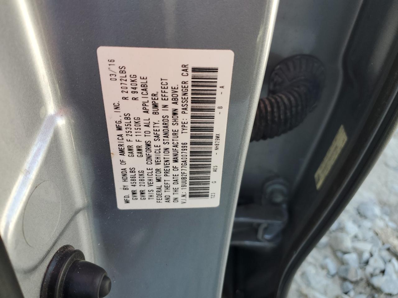 2016 Acura Tlx Advance VIN: 19UUB2F77GA007996 Lot: 62383035