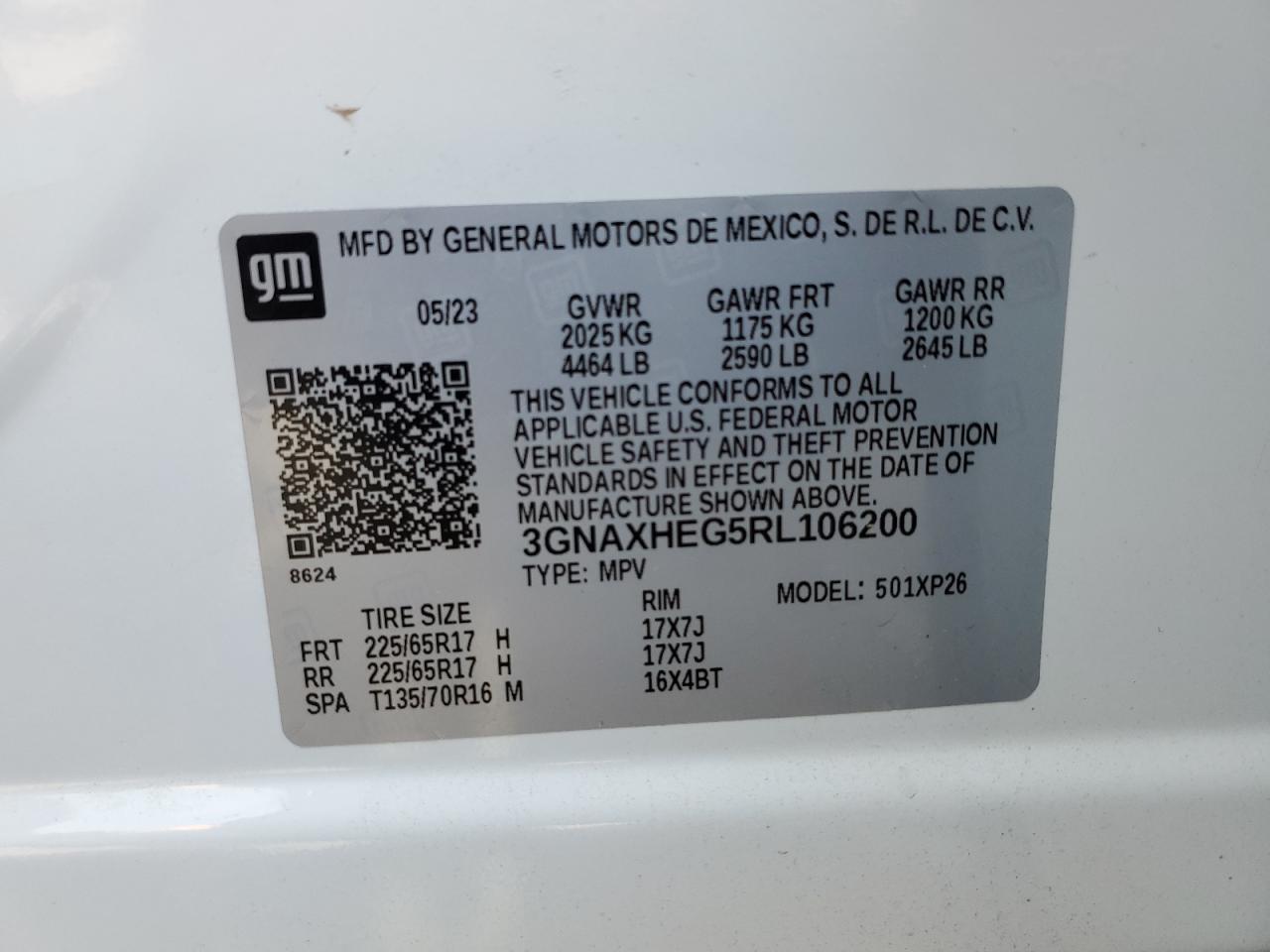 3GNAXHEG5RL106200 CHEVROLET EQUINOX 2024