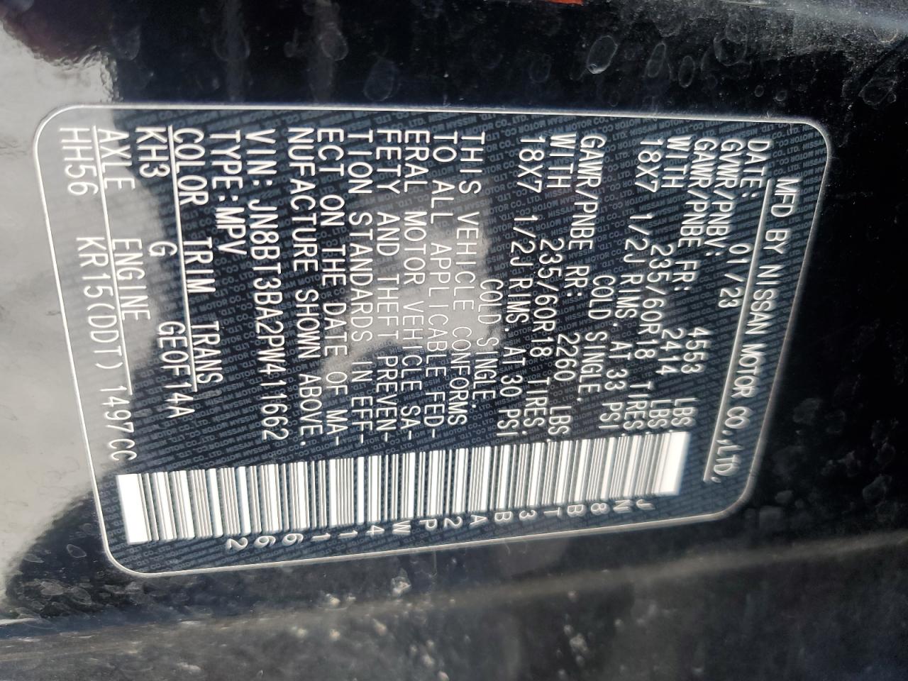 JN8BT3BA2PW411662 NISSAN ROGUE 2023