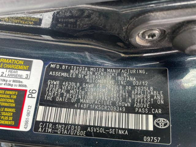 2012 TOYOTA CAMRY BASE  
