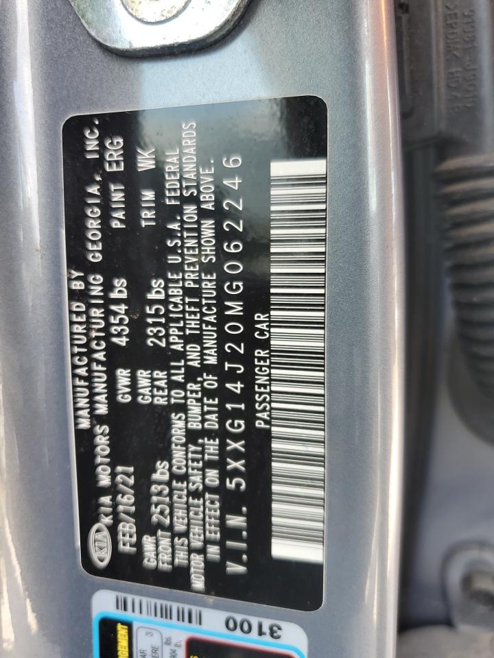 2021 Kia K5 Lxs VIN: 5XXG14J20MG062246 Lot: 62415905