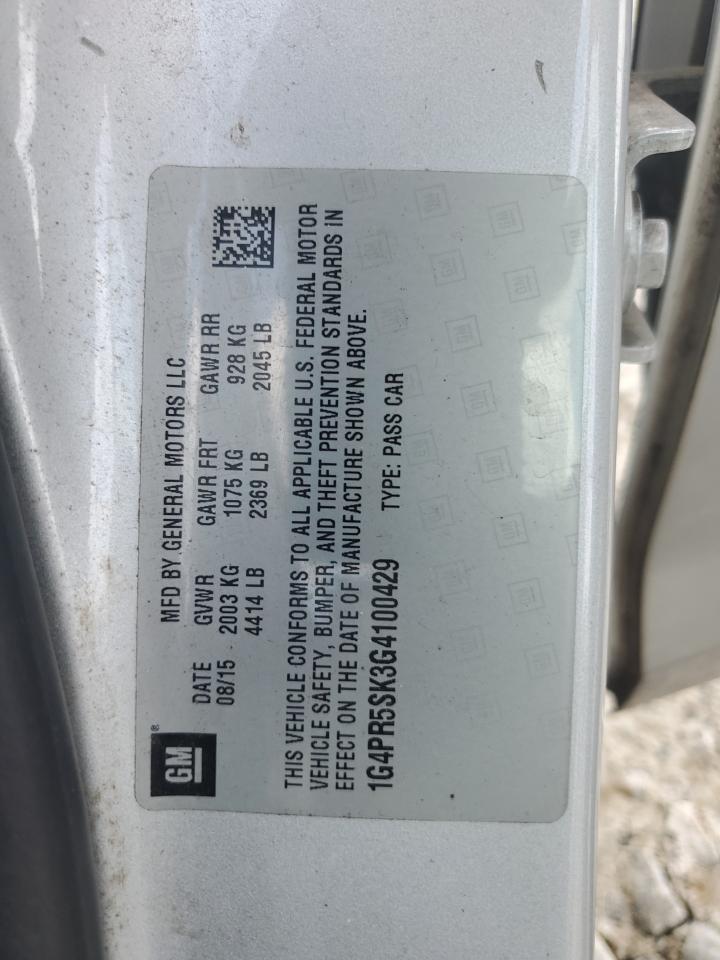 2016 Buick Verano Convenience VIN: 1G4PR5SK3G4100429 Lot: 60657665