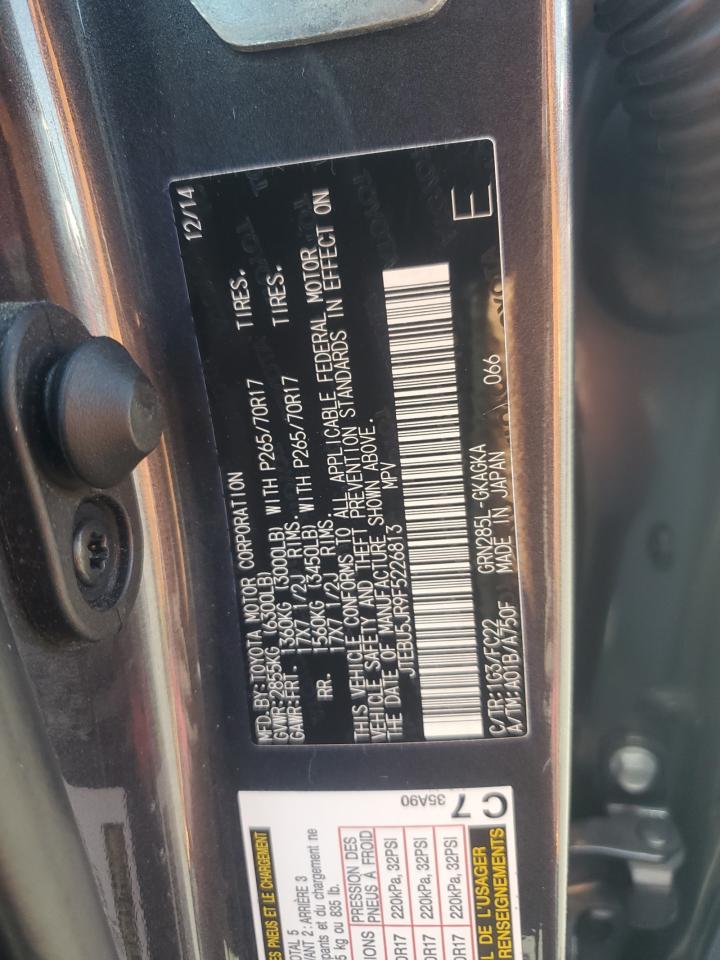 2015 Toyota 4Runner Sr5/Sr5 Premium VIN: JTEBU5JR9F5226813 Lot: 62924615