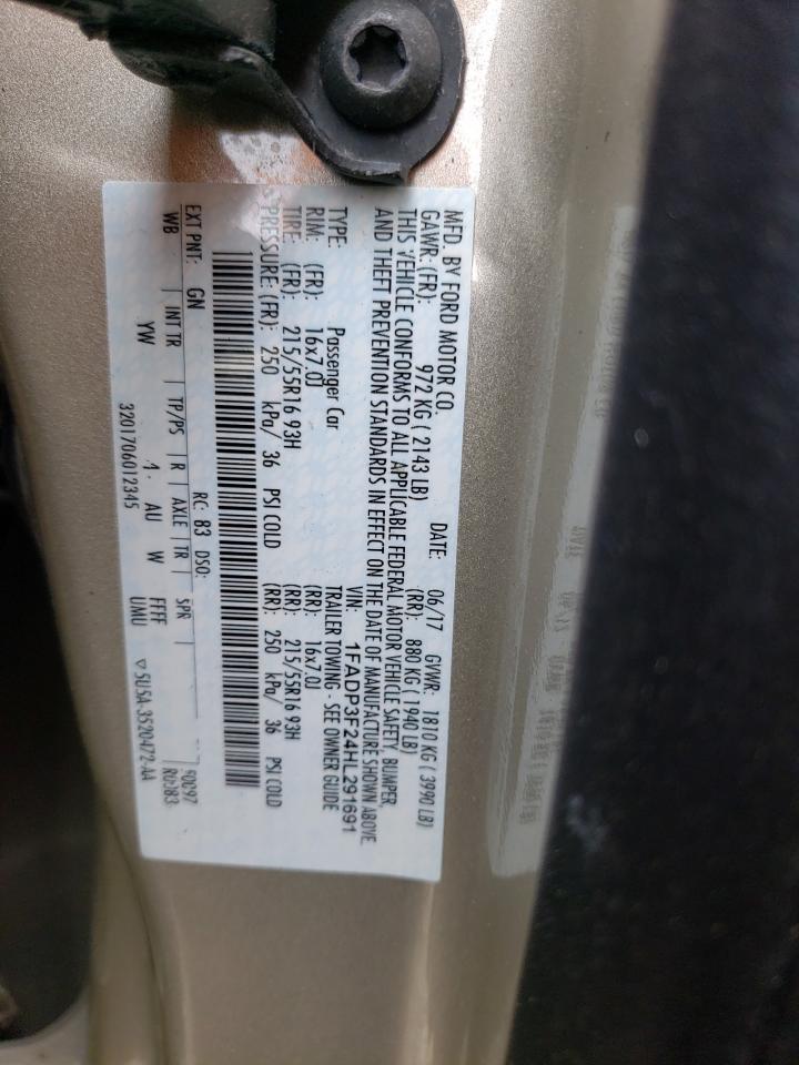 1FADP3F24HL291691 FORD FOCUS 2017