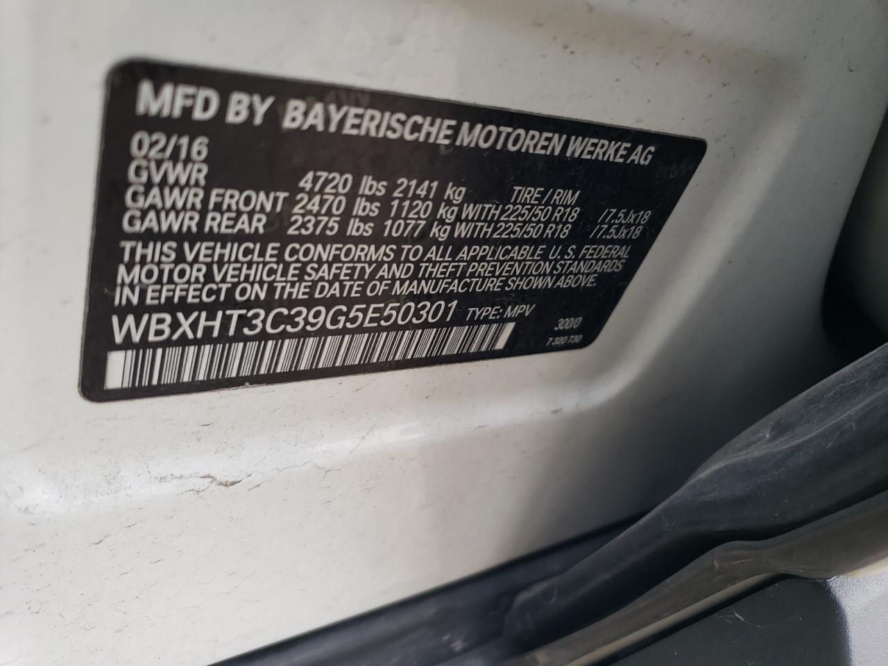 2016 BMW X1 xDrive28I VIN: WBXHT3C39G5E50301 Lot: 60595745