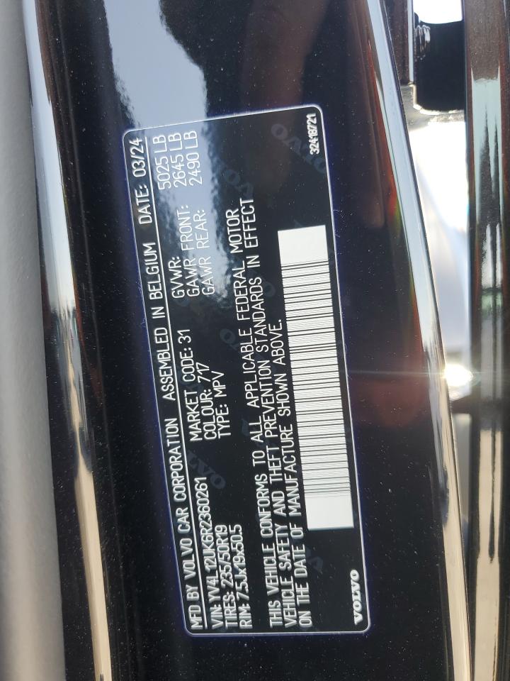 2024 Volvo Xc40 Core VIN: YV4L12UK6R2360261 Lot: 61597165
