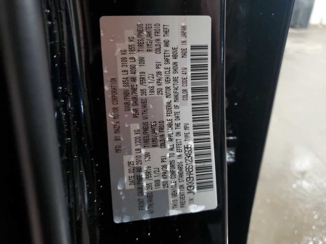 2025 Mazda Cx-90 Preferred VIN: JM3KKBHA6S1234935 Lot: 59407245