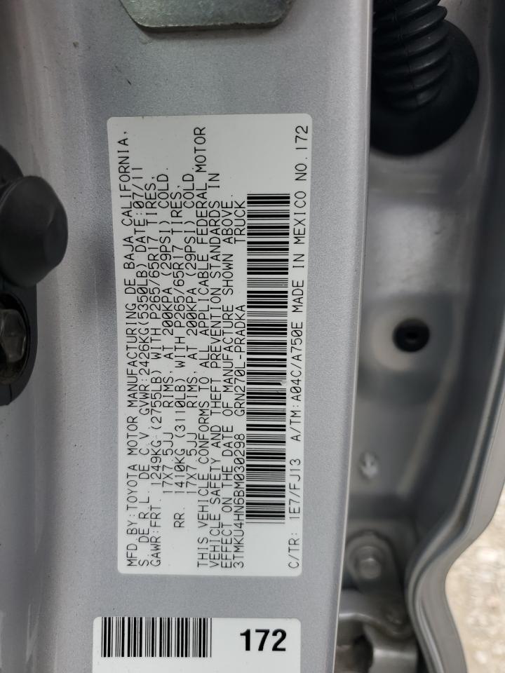 TOYOTA TACOMA 2011 VIN 3TMKU4HN6BM030298 zdjęcie 12