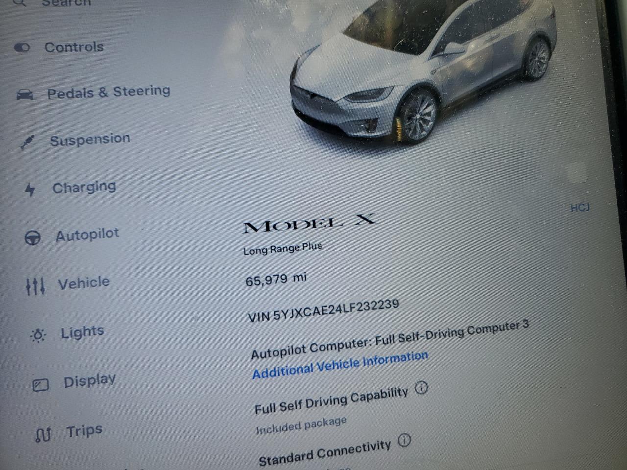 2020 Tesla Model X VIN: 5YJXCAE24LF232239 Lot: 61559595