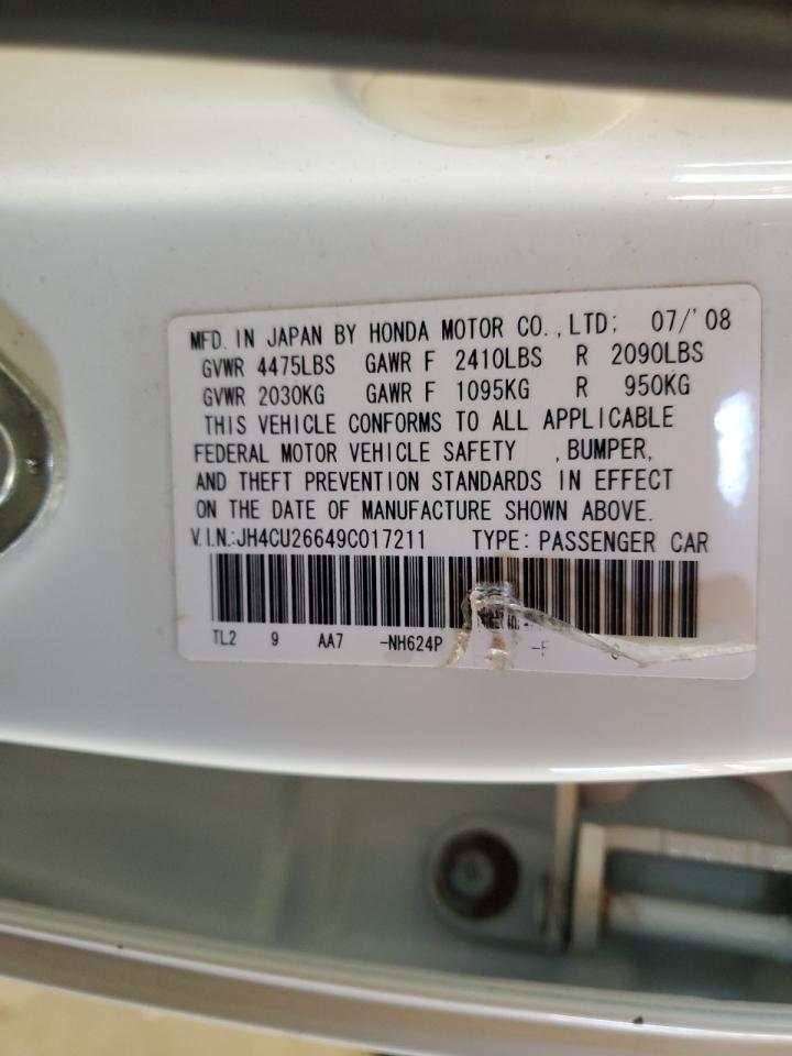 2009 Acura Tsx VIN: JH4CU26649C017211 Lot: 62702635