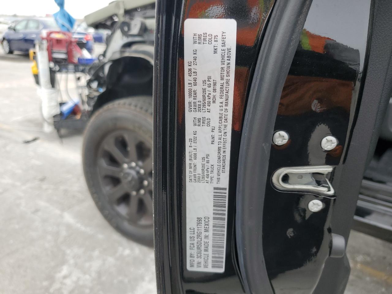 2024 Ram 2500 Big Horn VIN: 3C6UR5DL2RG117698 Lot: 60735125