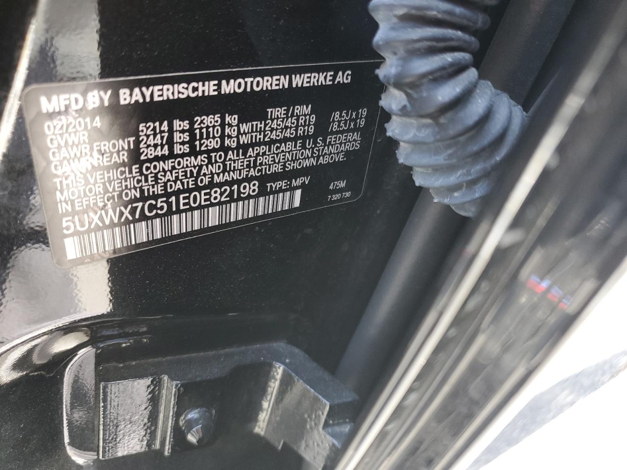 2014 BMW X3 xDrive35I VIN: 5UXWX7C51E0E82198 Lot: 60089365