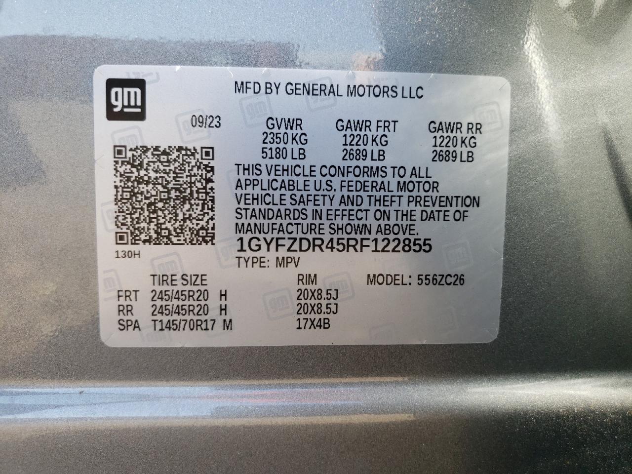2024 Cadillac Xt4 Premium Luxury VIN: 1GYFZDR45RF122855 Lot: 62126295