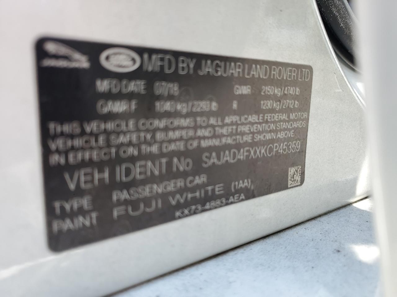 2019 Jaguar Xe Premium VIN: SAJAD4FXXKCP45359 Lot: 60840675