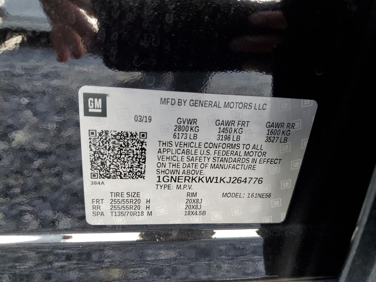 1GNERKKW1KJ264776 CHEVROLET TRAVERSE 2019