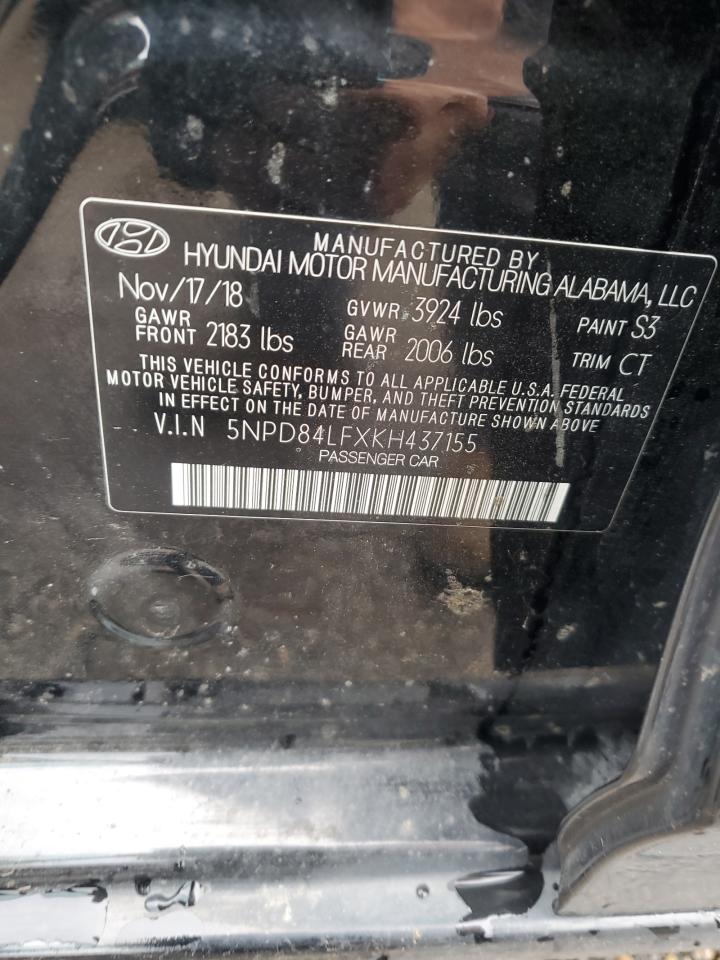2019 Hyundai Elantra Sel VIN: 5NPD84LFXKH437155 Lot: 63036755
