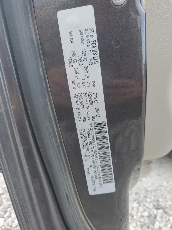 2015 Dodge Grand Caravan Sxt VIN: 2C4RDGCG9FR733157 Lot: 62248615