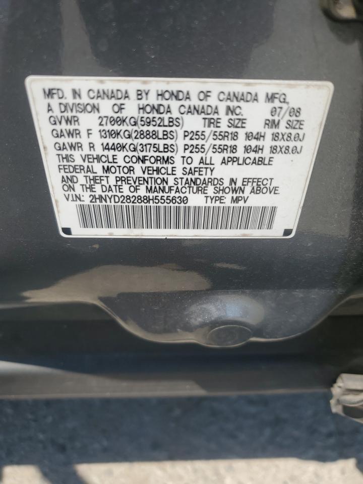 2008 Acura Mdx VIN: 2HNYD28288H555630 Lot: 62870645