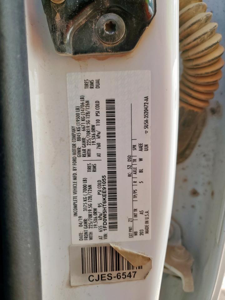 2019 Ford F550 Super Duty VIN: 1FD0W5HT6KEE91055 Lot: 61038255